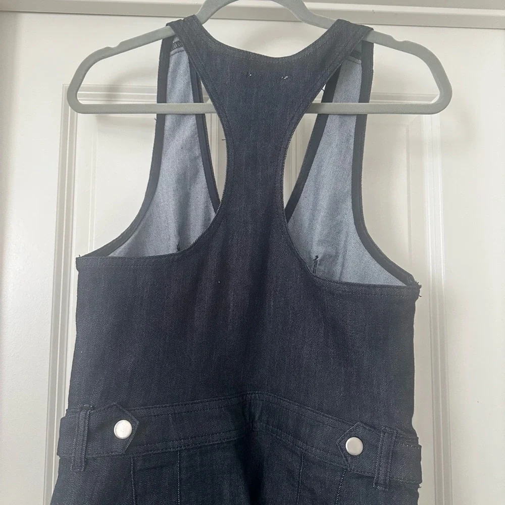 Maeve Anthropologie Sleeveless V-Neck Flare Denim Jumpsuit - Picture 6 of 7